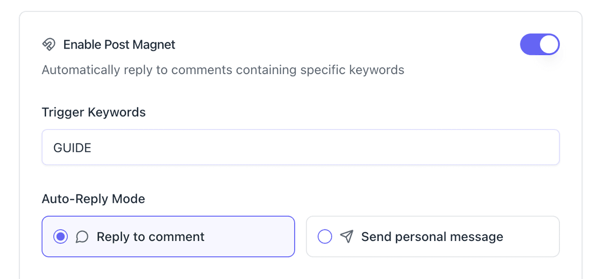 Add Your Trigger Keywords