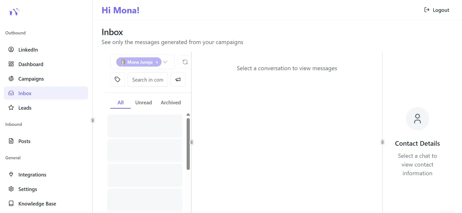 Unified Inbox overview dashboard