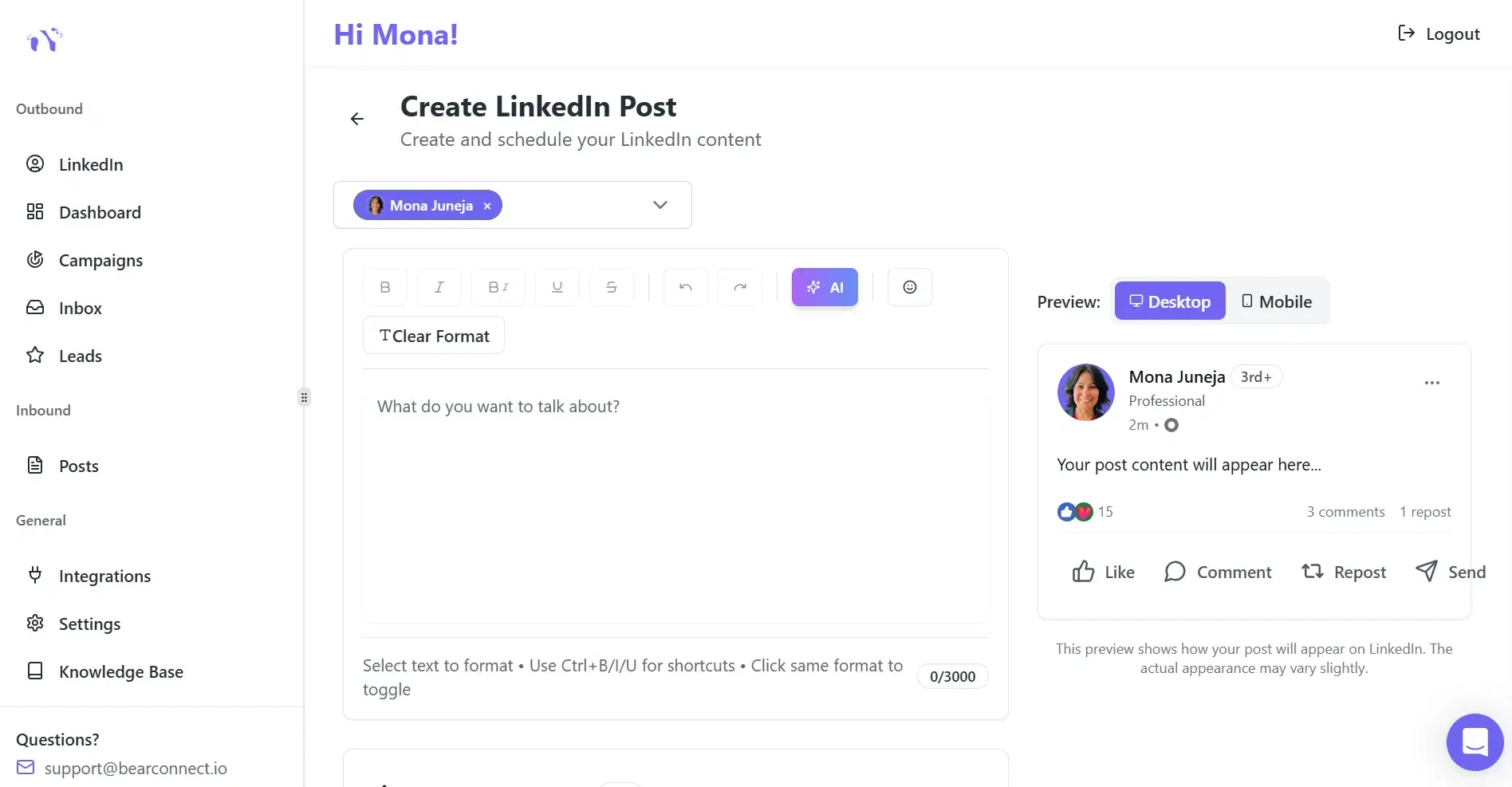 Write your First post with us, Using AI