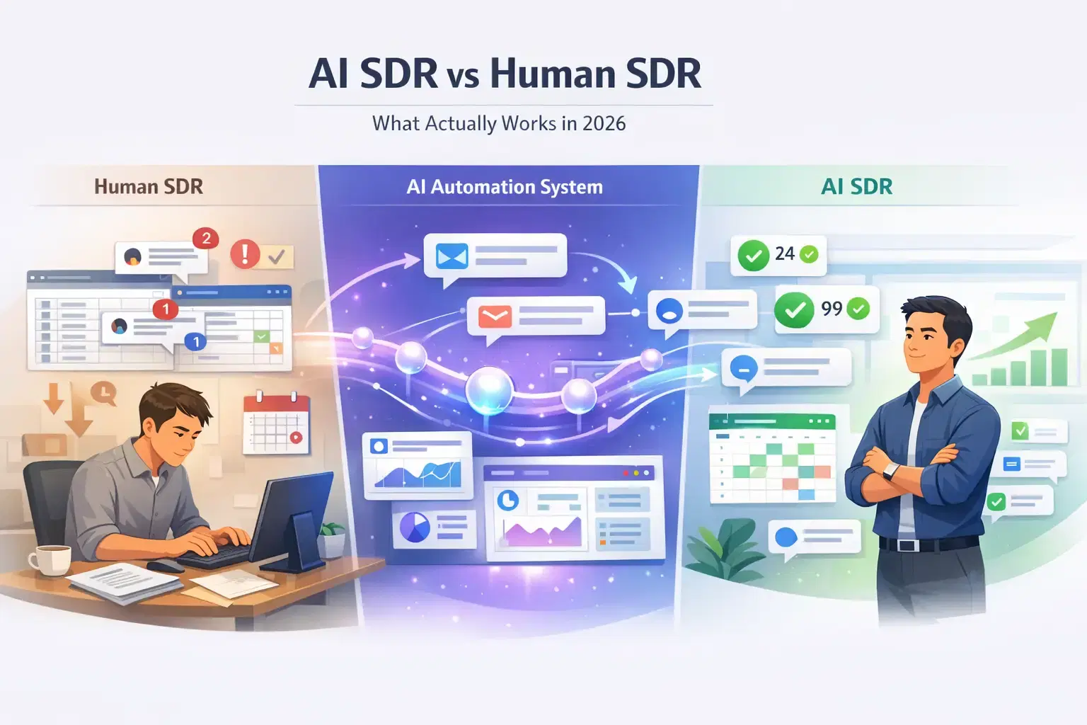 AI SDR vs Human SDR For LinkedIn Outreach: What Actually Works In 2026