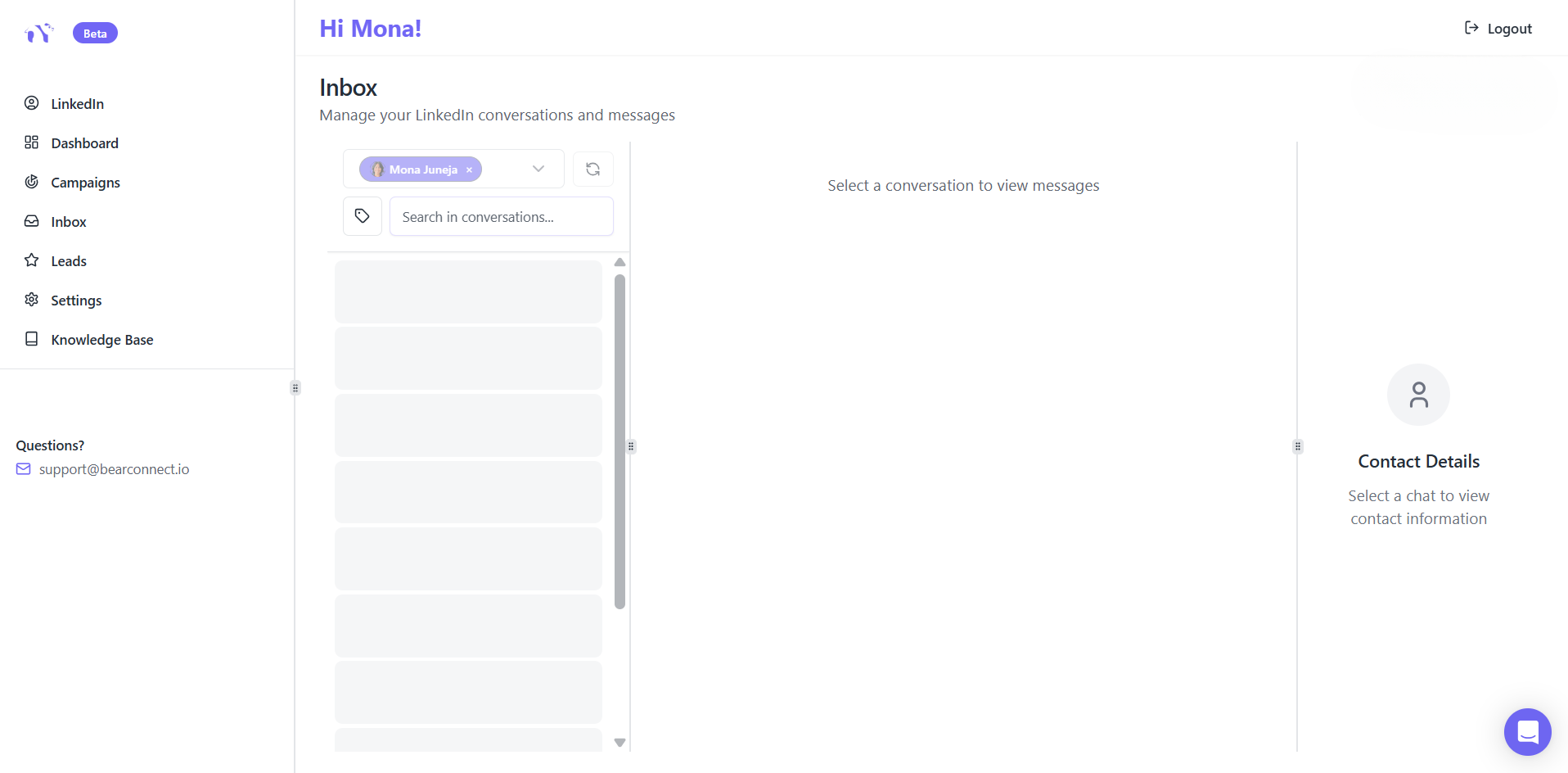 Unified Inbox overview dashboard